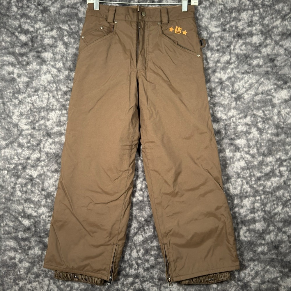 Burton Snowboard Pants Womens Size L Brown Insulated Ski Cargo Winter Snow Pants